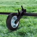Gate Wheels for Metal Tube Gate with 1-5/8" Thru 2" Gate Frames, Heavy Duty 6-1/4" Farm Gate Helper Wheel for Chain Link Fence Cattle Ranch Swing Gate Support Prevent Gate from Dragging - Black, 1Pcs