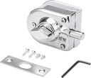 Ranbo Swinging Glass Door Latch Lock No Drilling 304 Stainless Steel Floor Bolt Lock for 2/5-1/2 Inch(10Mm-12Mm) Exterior and Interior Frameless Sliding Glass Door with 2 Keys, Polished Chrome