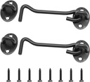 2 Pcs Barn Door Latch,3” Privacy Hook and Eye Latch with Screws,Thicken Stainless Steel Gate Latch (100MM-FG)