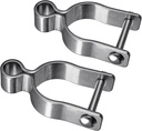 304 Stainless Steel Chain Link Fence Gate Frame Female Hinge for Chain Link Fence Post, 2 Pack Post Female Hinge Fit 2-3/8''Outer Diameter Post/Pipe, Bolt/Nut Included