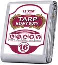 Tarp 12X20Ft, 16 Mil Heavy Duty Large Tarps, Waterproof Tarp Cover with Brass Grommets and Reinforced Edges, UV Resistant, Rip & Fade Proof, Large Tarp for Shelter Camping Car Tent