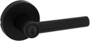 Kwikset Milan Entry Door Handle with Lock and Key, Secure Keyed Reversible Lever Exterior, Doorlock, for Front Entrance and Bedrooms, Matte Black, Pick Resistant Smartkey Rekey Security