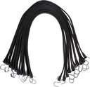 Rubber Bungee Cords with Hooks 20 Pack 41 Inch Heavy Duty Outdoor Tarp Straps, Natural Rubber with Metal S Hooks, Weatherproof Black Tie Downs by Kitchentoolz