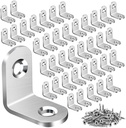 40PCS L Bracket Corner Brace, Stainless Steel L Brackets for Shelves, Metal Corner Bracket, Small Right Angle Bracket for Wood Furniture Chair Drawer Cabinet with 80PCS Screws (0.79 X 0.79 Inch)