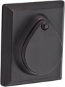 Baldwin Reserve SCRSD481S Single Cylinder Rustic Square Deadbolt with Smartkey Dark Bronze Finish
