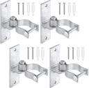 Heavy Duty Wall Mount Gate Hinge | Pipe Gate Hinge 2 Pack Chain Link Fence Gate Hinges Fence Post Chain Link Gate Hinge Pressed Steel Chain Link Fence Frame Hinge Outdoor Gate Hardware (4 Pack)