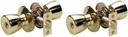 Master Lock TUO0303 Tulip Door Knob with Lock, Polished Brass (Pack of 2)