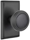 Emtek Passage Set, Rectangular Rosette, Norwich Knob, Flat Black US19