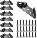 Universal Stainless Steel Furniture Corner Connector, Shelf Brackets 10PCS, for Furniture Corner Connectors, Wooden Furniture Triangle Stabilizer, Including 70 Screws. (Black)