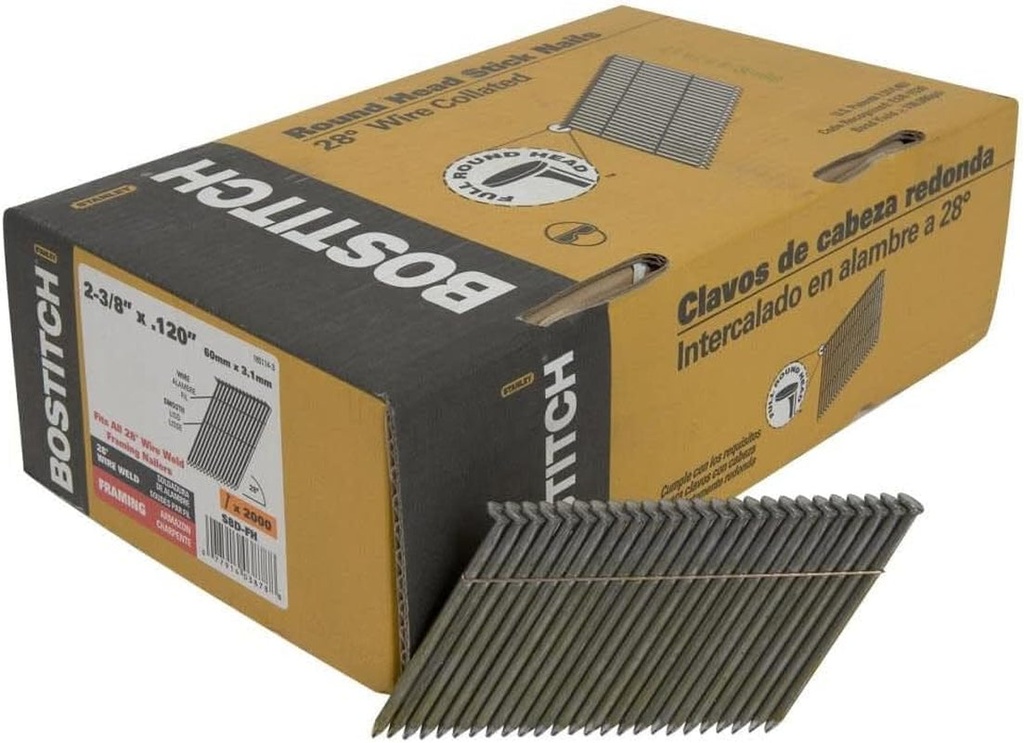 Bostitch Framing Nails - 2-3/8 In, PK2000 for Optimal Performance