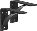 2Pcs Heavy Duty Steel Mantel Brackets, 7 X 6 X 2½ Inches Metal Shelf Bracket Support for Fireplace, Wall Mounted Floating Triangle Holder, Hand Welded Countertop Bracket Load 330 Lb, 5.9 Mm Thickness