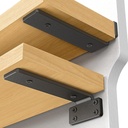 Shelf Bracket, Floating Shelf Bracket 8 Inch , 6 Pack Heavy Duty Shelf Brackets, Metal Wall Shelf Brackets with 1/5 Inch Thick and Holds 160+Lb, Brackets for Wood Shelves，Black