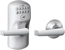 SCHLAGE FE575 PLY 626 ELA Plymouth Keypad Entry with Auto-Lock and Elan Levers, Brushed Chrome