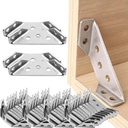 Universal Stainless Steel Furniture Corner Connector - 10/20/30/40 PCS, Corner Brace Joint Fastener for Wood Furniture Bed Frame Cabinet Drawer Chair Hardware (40PCS)