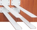 4 Pack - 16 Inch White Hidden L Shelf Bracket (1/5 Inch Thicked) Iron Shelf Brackets, Metal Shelf Bracket, Industrial Shelf Bracket, Modern Shelf Bracket, Metal L Brackets for Shelves Support