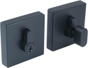 Design House 595702 Emblem Contemporary Square Single Cylinder Deadbolt Matte Black
