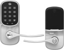 Yale Assure Lever - Z-Wave Smart Door Lever for Keyless Access (For Doors with No Deadbolt) - Works with Ring Alarm, Samsung Smartthings and More -Satin Nickel - YRL216-ZW2-619