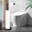 Toilet Paper Holder Stand,Freestanding Stainless Steel 5-Roll Toilet Tissue Paper with Bathroom Storage（Matte Black）