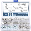 OCR 191PCS 7 Styles Shelf Pins Kit Nickel Plated Shelf Bracket Pegs Shelf Pins Support for Kitchen Cabinet Bookcase Furniture