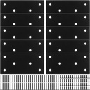 Mending Plate, Metal Steel Flat Straight Brace Bracket, Black Double-Wide Joining Plate for Wood Furniture Fastening & Fixing with 2 Sets of Screws of Different Lengths(48X100Mm, 8 Pack)