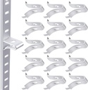 40Pcs Cabinet Shelf Clips, Metal Adjustable Shelf Bracket Clips, Shelf Pegs, Shelf Support Pins, Pilaster Shelf Support Clip for Metal Shelving -Silver