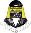 21'' Rubber Bungee Cords Heavy Duty Outdoor with 37.8" Max Stretch & over 176 Lbs Load, 100% EPDM Black Bungee Straps with Crimped S Hooks for Cargo, Tarps, Truck, Motorcycle, Weatherproof (30 Pack)
