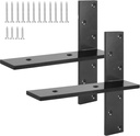 2 Pack Free Hanging T Shelf Bracket, 12"Lx2-1/2"W Granite Countertop Support Bracket, 3/8"Thick Solid Heavy Duty Steel Knee Wall Hidden Brackets, Floating Wall Mounted Computer Desk DIY Project
