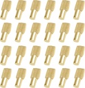 80Pcs Shelf Pins 5Mm, Cabinet Pegs Shelf Support, Spoon Shape Metal Shelf Holders Pegs for Cabinets, Bookshelf Pegs for Shelves (Gold)