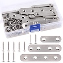 115Pcs 3 Sizes Stainless Steel Flat Straight Brace Brackets Metal Shelf Support Brackets Joining Plate with Screws Perfect for Mending Repair Plates Fixing Bracket Connector - 50Mm/ 80Mm/ 100Mm