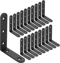 20 PCS L Corner Brace Heavy Duty Shelf Brackets 4 X 3 Inch L Joint Angle Brackets Shelf Support Corner Braces for Shelves, Furniture Cabinet Bookshelf with Screws