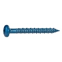 1/4" X 2-1/4" Torquemaster Blue Ruspert Star Drive Pan Head Masonry Screws, 100 Pieces, Concrete Screws, Rust Resistance, for Exterior & Lumber Applications, Durable Alloy Steel