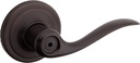 Kwikset Tustin Interior Privacy Door Handle with Lock, Metal, Door Lever for Bathroom and Bedroom, Venetian Bronze Reversible Keyless Turn Lock, with Microban Protection