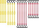 ROBLOCK Heavy Duty Outdoor Rubber Bungee Cords with Hooks, 20 PCS Include 12’’, 15’’, 17’’ and 21.5’’, Bunjee Chords Assorted Sizes with Ball, Bungee Straps for Tarp, Cars, Camping and Trips
