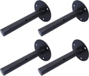 4Pcs Wrought Iron Wall 6Inch round Bracket Bracket Bookshelf Wall Shelf Wall Hanging Partition Bearing Support Shelf Layer Board Support(Black)