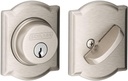 Schlage B60 N CAM 619 Deadbolt with Camelot Trim, Keyed 1 Side, Highest Residential Security, Satin Nickel