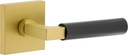 Viaggio Quadrato Rosette Satin Brass Privacy with Satin Black Contempo Smooth Lever