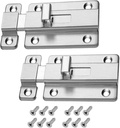 2 Pack Door Bolts, 4.21 Inch Stainless Steel Door Latch Sliding Lock Barrel Bolt, Thickened Stainless Steel Sliding Lock for Door, Brushed Finish Sliding Bolt Lock, Sliding Bolt Latch with 12 Screws