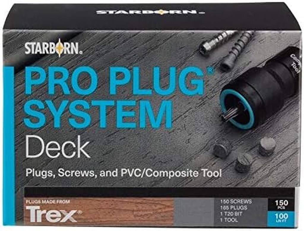 Pro Plug System Plugs & Screws for Trex Pebble Grey