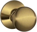 SCHLAGE F10ORB609 Orbit Passage Knob, Antique Brass