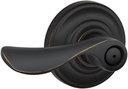 Schlage Champagne Privacy Lever, Andover Rose, Aged Bronze - FA40CHP716/F40CHP716AND