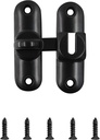 90/180 Degree Barn Door Lock, 3.15Inch Flip Sliding Door Latch, Safety Slide Door Lock for Bathroom, Garage, Window, Outdoor(Black)