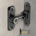 90 Degree Barn Door Lock Gate Latch, 90/180 Degree Door Hasp Latch, Sliding Door Lock Flip Latch for French Door, Wood Screen Door, Pocket Door, Fence Door (Luminous Black, 1)