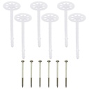 PATIKIL 182Mm Perforated Insulation Pins, 30 Pack Insulating Nails Wall Plug Plastic Expansion Bolt for Fixing Foam Boards to Masonry Wall or Ceiling