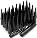 White Knight 3809XLBK-33AM Black Chrome M14X1.50 1-Pc Spline Spike Lug Nut Set with Extra Spline Spike, 33 Pack