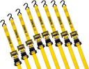 DEWALT DXBC18002-8PK Black/Yellow 1.25" X 12' Ratchet Tie down Straps - Light-Weight Cargo Hauling (1800 Lb Break Strength), 8 Pack