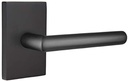 EMTEK Modern Rectangular Rosette Passage Set with Matching Finish Stuttgart Lever - Choice of Left/Right Handing and 7 Finishes - 5112STULHUS19 - Left Handed (LH) - Flat Black (US19)