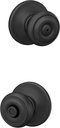 Schlage F40 GEO 622 COH Georgian Door Knob with Cohen Trim, Bed & Bath Privacy Lock, Matte Black