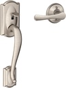 SCHLAGE FE285 CAM 619 VLA Camelot Trim Lower Half Front Entry Handleset with Avila Lever, Satin Nickel