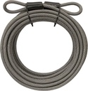 Master Lock Steel Bike Lock Cable, 30 Ft. Long X 3/8 In. Diameter Vinyl Coated Cable with Looped Ends, 70Dcc,Gray