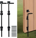 18" Cane Bolt Gate Drop Rod, Heavy Duty Gate Latch for Wooden Fence, Gate Stopper Hardware for Outdoor Wood PVC Vinyl Metal Gates, 2 Pack